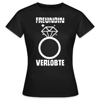 Verlobte Verlobungsring Freundin Verlobungs Gesche - Frauen T-Shirt - Schwarz - Vorne - AI Model Female 172 dark (172cm)
