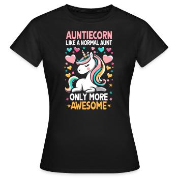 Tante, Tante, Licorne - T-shirt Femme - noir - Devant - AI Model Female 172 dark (172cm)