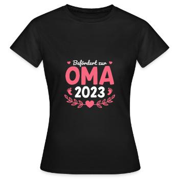 Schwangerschaft 2023 Werdende Oma Geschenk - Frauen T-Shirt - Schwarz - Vorne - AI Model Female 172 dark (172cm)