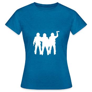 Polizei - Frauen T-Shirt - Antikblaues Saphir meliert - Vorne - AI Model Female 172 dark (172cm)