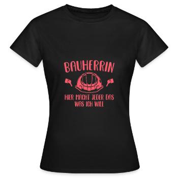 Richtfest Hausbau Bauherrin Geschenkidee - Frauen T-Shirt - Schwarz - Vorne - AI Model Female 172 dark (172cm)