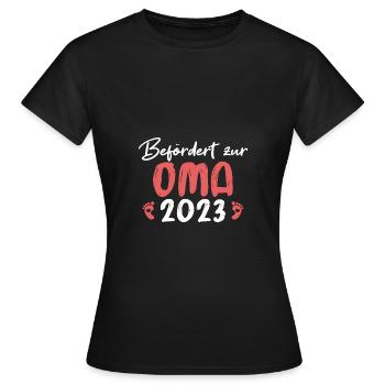 Schwangerschaft Geschenk Werdende Oma 2023 - Frauen T-Shirt - Schwarz - Vorne - AI Model Female 172 dark (172cm)