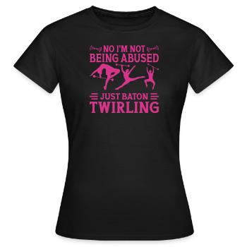Bâton Twirling Staff Jonglage Gymnastik mit Stab - Frauen T-Shirt - Schwarz - Vorne - AI Model Female 172 dark (172cm)