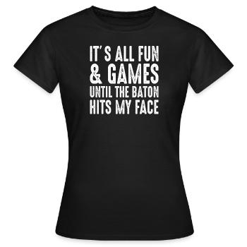 Bâton Twirling Staff Jonglage Gymnastik mit Stab - Frauen T-Shirt - Schwarz - Vorne - AI Model Female 172 dark (172cm)