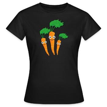 Carotte,Carottes,Famille,Famille des carottes,Légumes - T-shirt Femme - noir - Devant - AI Model Female 172 dark (172cm)