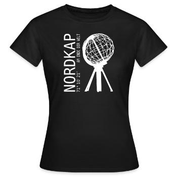 NORDKAP AM ENDE DER WELT WELTKUGEL NORWEGEN Norway - Frauen T-Shirt - Schwarz - Vorne - AI Model Female 172 dark (172cm)