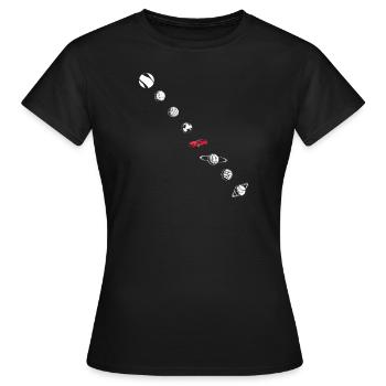 Tesla dans Space Solar System SpaceX - T-shirt Femme - noir - Devant - AI Model Female 172 dark (172cm)