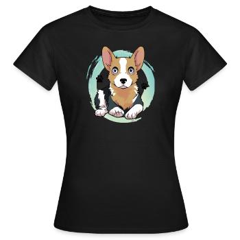 Puppy -1 - Women's T-Shirt - black - Front - AI Model Female 172 dark (172cm)
