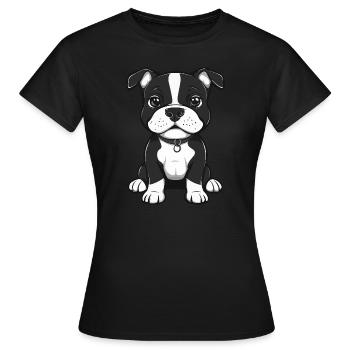 Chien de fosse mignon - T-shirt Femme - noir - Devant - AI Model Female 172 dark (172cm)