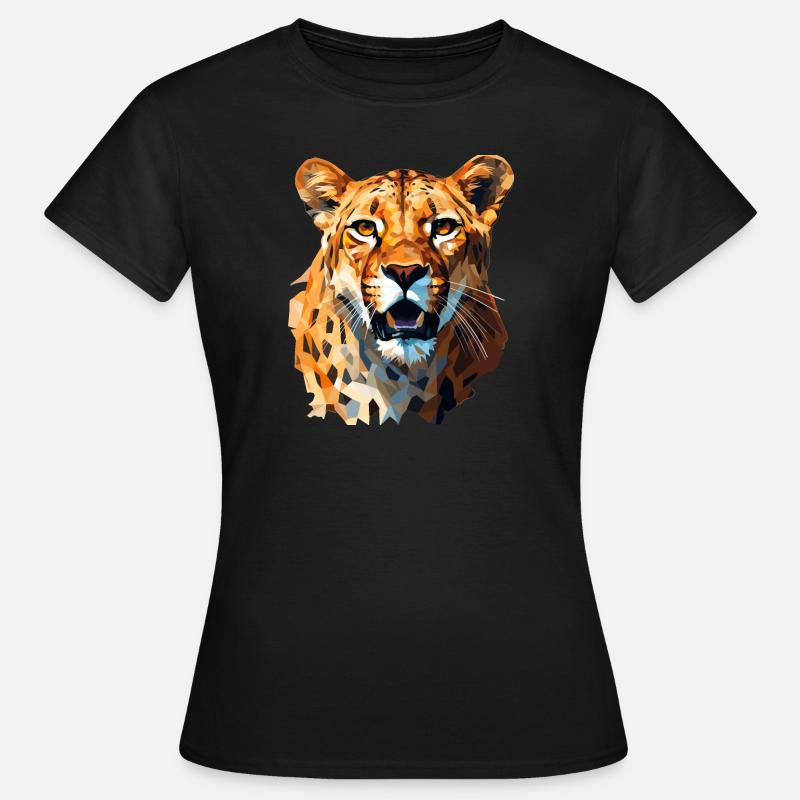 Cheetah in Polygon Style - Women's T-Shirt - black