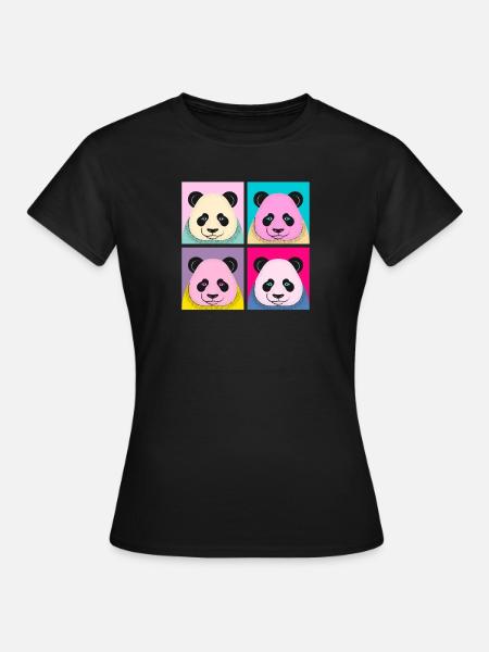Pop Art Panda - Popart - Women's T-Shirt - black