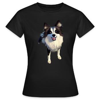 Border Collie Dog - Border Collie - T-shirt Femme - noir - Devant - AI Model Female 172 dark (172cm)