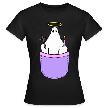 Heilige Geist Religiös Heiligenschein Tasche - Frauen T-Shirt - Schwarz - Vorne - AI Model Female 172 dark (172cm)