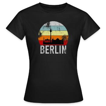 BERLIN RETRO Vintage Design als Geschenk - Frauen T-Shirt - Schwarz - Vorne - AI Model Female 172 dark (172cm)
