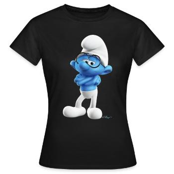 De Smurfen Cadeau Brilsmurf - Vrouwen T-shirt - zwart - Voor - AI Model Female 172 dark (172cm)