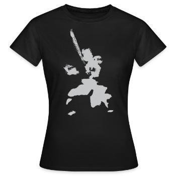 Kendo Figur - TUSCHE - Frauen T-Shirt - Schwarz - Vorne - AI Model Female 172 dark (172cm)