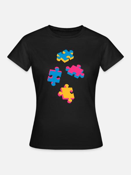 vier Puzzleteile - Frauen T-Shirt - Schwarz