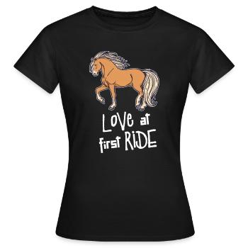 Chevaux islandais Déclaration Amour des chevaux islandais - T-shirt Femme - noir - Devant - AI Model Female 172 dark (172cm)