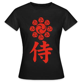 Samurai-Emblem des Uesugi-Clans (rot) - Frauen T-Shirt - Schwarz - Vorne - AI Model Female 172 dark (172cm)