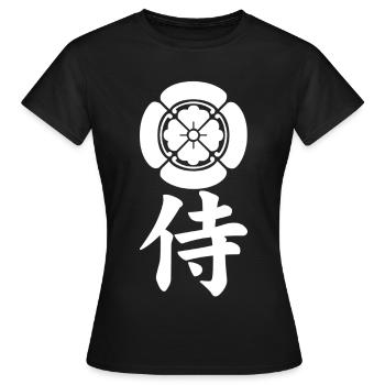 Samurai-Emblem des Oda-Clans (weiß) - Frauen T-Shirt - Schwarz - Vorne - AI Model Female 172 dark (172cm)