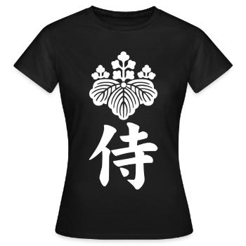 Samurai-Emblem des Toyotomi-Clans (weiß) - Frauen T-Shirt - Schwarz - Vorne - AI Model Female 172 dark (172cm)