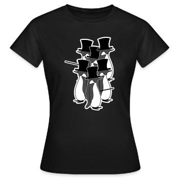 Oiseaux Vintage Pingouin Animal Oiseau de mer Arctique - T-shirt Femme - noir - Devant - AI Model Female 172 dark (172cm)