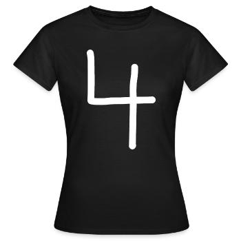 4 Numéro quatre numéro noir anniversaire - T-shirt Femme - noir - Devant - AI Model Female 172 dark (172cm)
