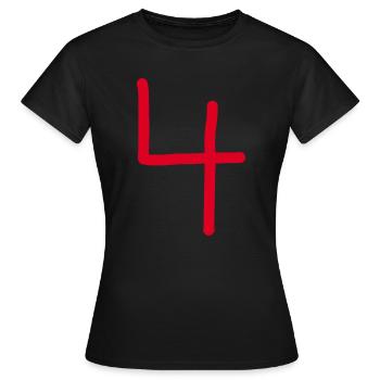 4 Numéro quatre numéro noir anniversaire - T-shirt Femme - noir - Devant - AI Model Female 172 dark (172cm)