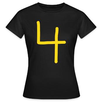 4 Numéro quatre numéro anniversaire - T-shirt Femme - noir - Devant - AI Model Female 172 dark (172cm)