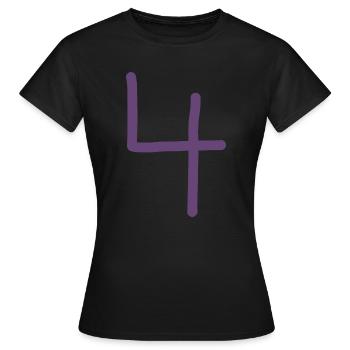 4 Numéro quatre numéro violet anniversaire - T-shirt Femme - noir - Devant - AI Model Female 172 dark (172cm)