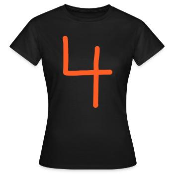 4 Numéro quatre numéro orange anniversaire - T-shirt Femme - noir - Devant - AI Model Female 172 dark (172cm)