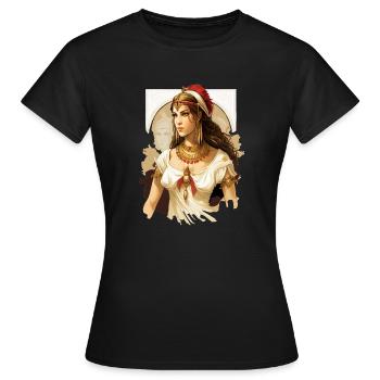 Antike Königin in rotem Diadem - Frauen T-Shirt - Schwarz - Vorne - AI Model Female 172 dark (172cm)