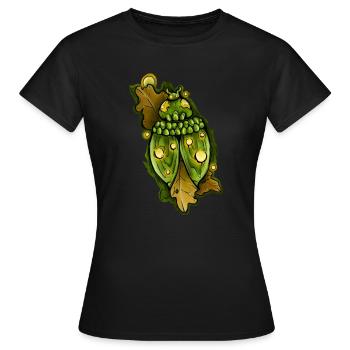 Coccinelle verte avec des accents de feuilles - T-shirt Femme - noir - Devant - AI Model Female 172 dark (172cm)