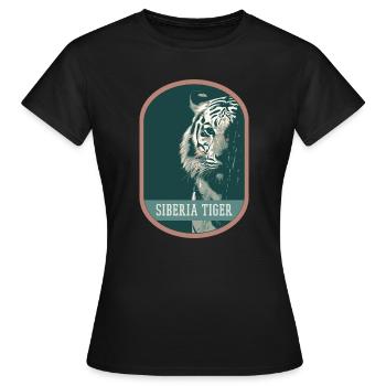 Bengalischer Tiger Porträt Aufnäher: Indische Fauna - Frauen T-Shirt - Schwarz - Vorne - AI Model Female 172 dark (172cm)