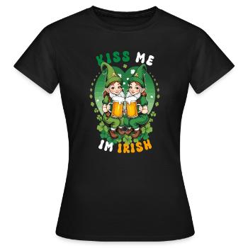 Embrasse-moi, je suis irlandaise - T-shirt Femme - noir - Devant - AI Model Female 172 dark (172cm)