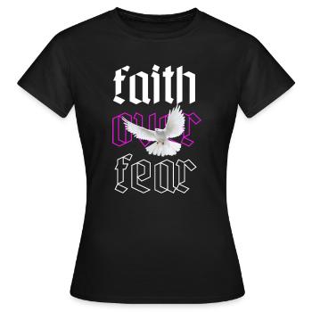 La foi plutôt que la peur - T-shirt Femme - noir - Devant - AI Model Female 172 dark (172cm)