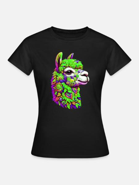 Alpaka - Frauen T-Shirt - Schwarz