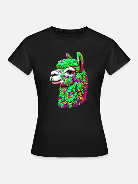 Alpaka - Frauen T-Shirt - Schwarz