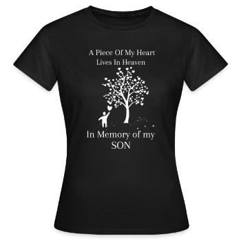 In Erinnerung an meinen Sohn - Frauen T-Shirt - Schwarz - Vorne - AI Model Female 172 dark (172cm)