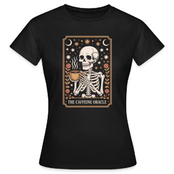 Le Café Oracle Caféine Tarot Oracle - T-shirt Femme - noir - Devant - AI Model Female 172 dark (172cm)