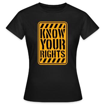 Connaissez vos droits Activisme Justice Liberté - T-shirt Femme - noir - Devant - AI Model Female 172 dark (172cm)