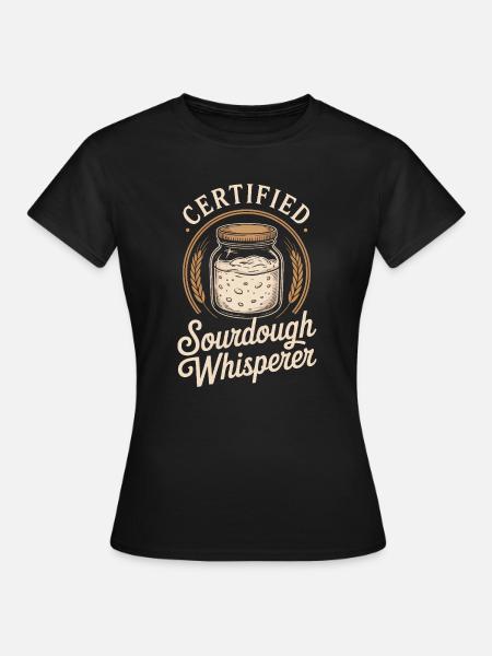 Sauerteig-Flüsterer-Krug-Abzeichen - Frauen T-Shirt - Schwarz
