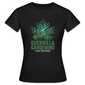Jardinage de guérilla - T-shirt Femme - noir - Devant - AI Model Female 172 dark (172cm)