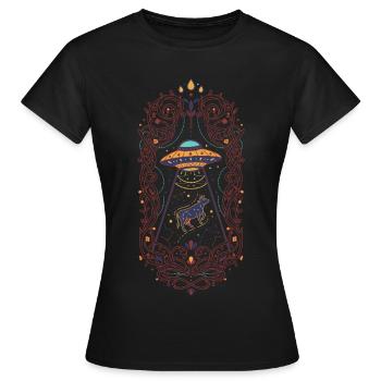 Spiritualität Heilige Geometrie Lotusblume Zen - Frauen T-Shirt - Schwarz - Vorne - AI Model Female 172 dark (172cm)