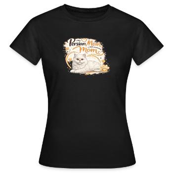 Cœur de maman perse de chat - T-shirt Femme - noir - Devant - AI Model Female 172 dark (172cm)