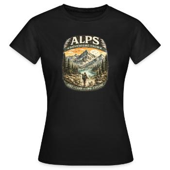 Alpes Aventure Patch Montagnes - T-shirt Femme - noir - Devant - AI Model Female 172 dark (172cm)