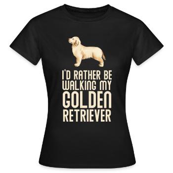 Golden Retriever - T-shirt dam - svart - Fram - AI Model Female 172 dark (172cm)