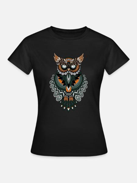 Eule - Frauen T-Shirt - Schwarz