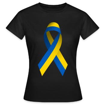 Ukraine Friedenszeichen - Frauen T-Shirt - Schwarz - Vorne - AI Model Female 172 dark (172cm)
