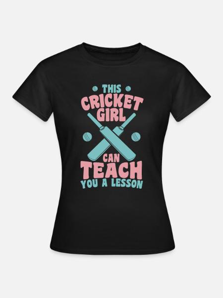 Cricket Mädchen - Frauen T-Shirt - Schwarz